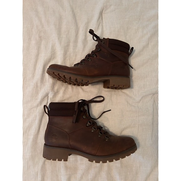Timberland Shoes - Timberland Womens 8.5 Ellendale Mid Lace-Up Boots Leather dark brown hiking fall